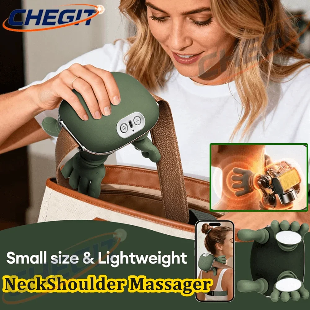 

Беспроводной портативный массажер для шеи и спины 2026 с имитацией рук, 4D-массаж с функцией разминания для снятия боли