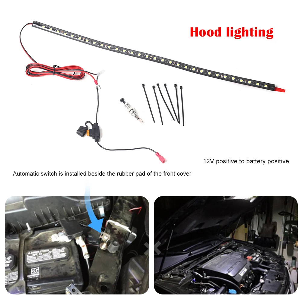 52cm Under hood LED Light Strip for Car with Auto On/Off Switch Car Repair Work Light Car Maintenance Kit Car SUV Pickup Offroad