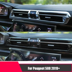 For Peugeot 508 2019 2020 2021 2022 ABS Matte/Carbon Car middle air outlet Decoration Cover Trim Car styling Accessories 1pcs