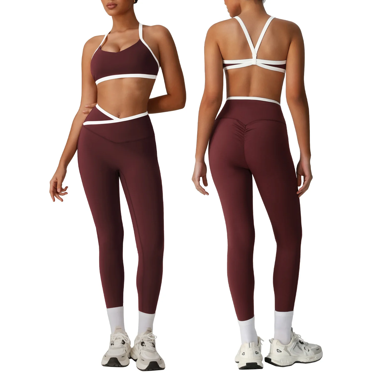 

Women's Tracksuit 2 Pieces Yoga Set Workout Fitness Suit Running Sportswear Gym Clothing High Waist Leggings Bra Sports Suits