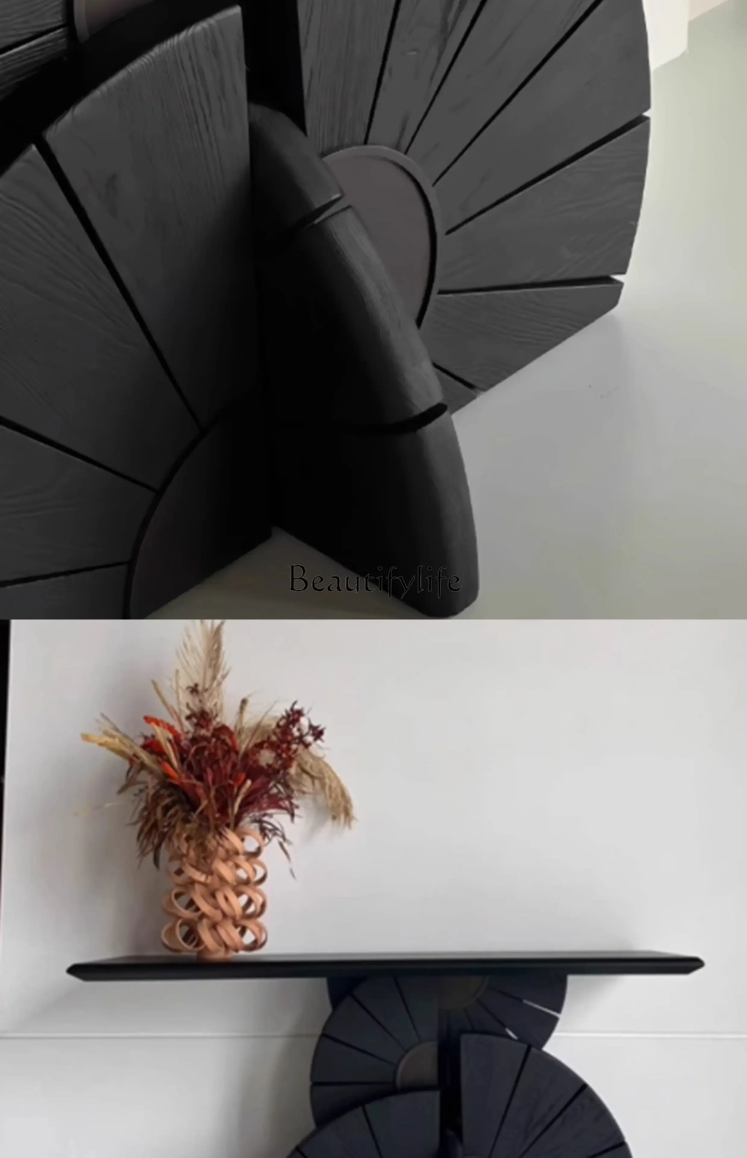 LXLight Luxury Wabi Silent Wind Entrance Table Villa Entrance Foyer Corridor Plan Living Room Entrance Table Art DesignerSSS