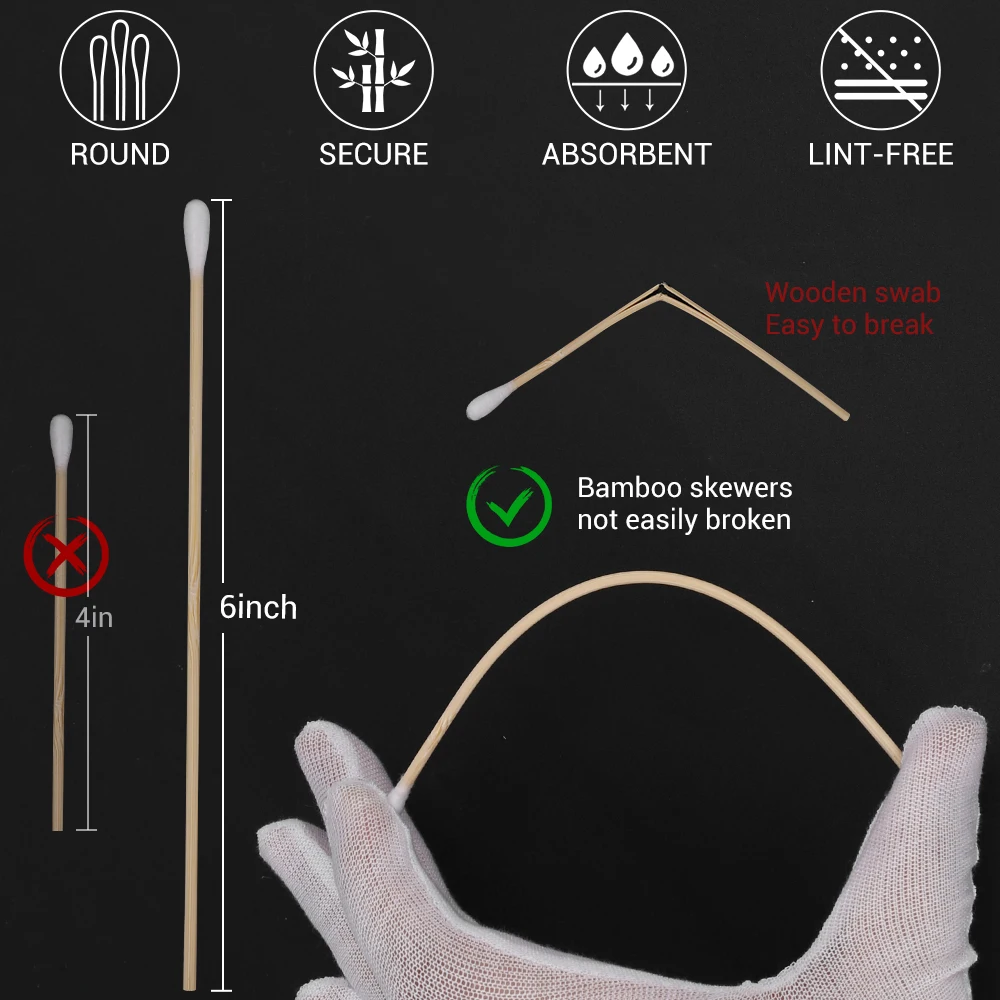 1900Pcs Gun Cleaning Kit 5cm 6x7cm Gun Cleaning Patches Long 15cm Cotton Swabs Lint-Free Cleaning Pads for Pistol Rifle Clean - view 3