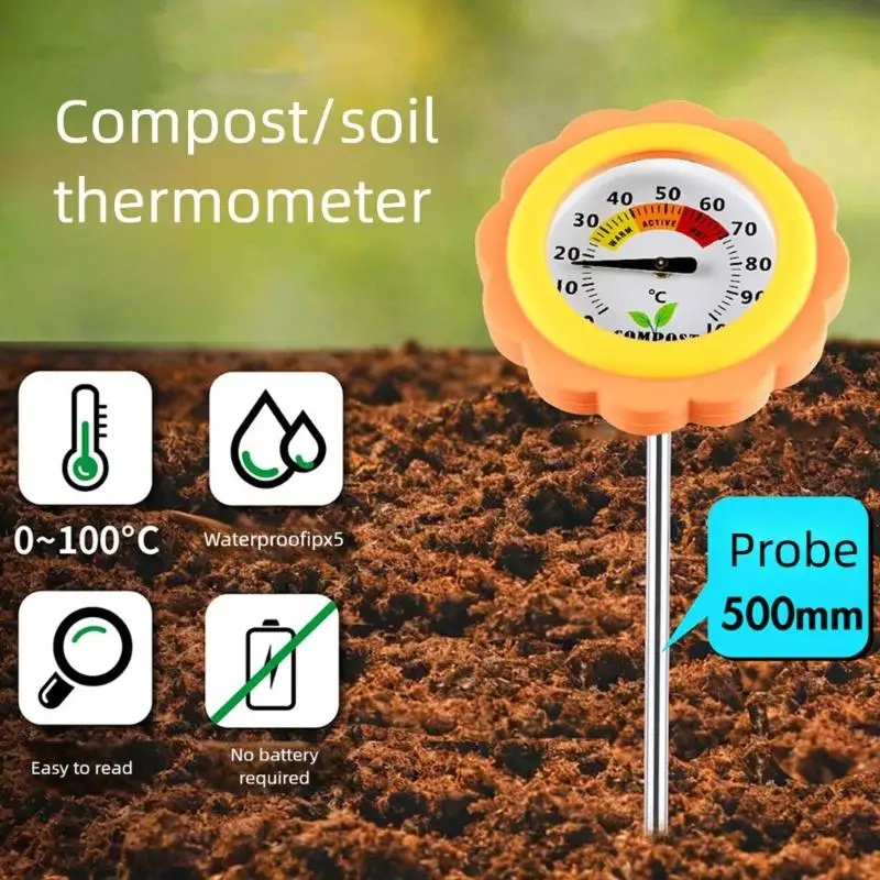 652F Easy to Use Soil Thermometers with Two Stylish Pattern for Garden Enthusiasts