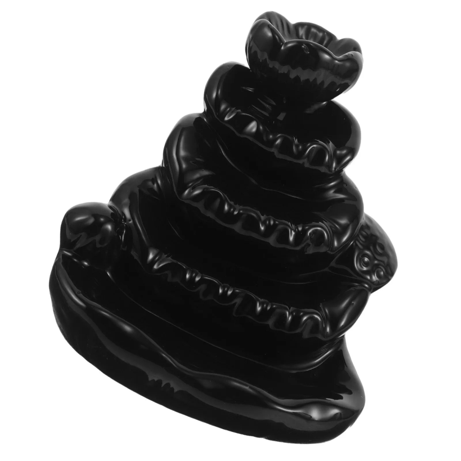 Glazed Ceramic Mountain Waterfall Incense Burner Backflow Fountain for Study Room Living Space Calming Aromatherapy Decor