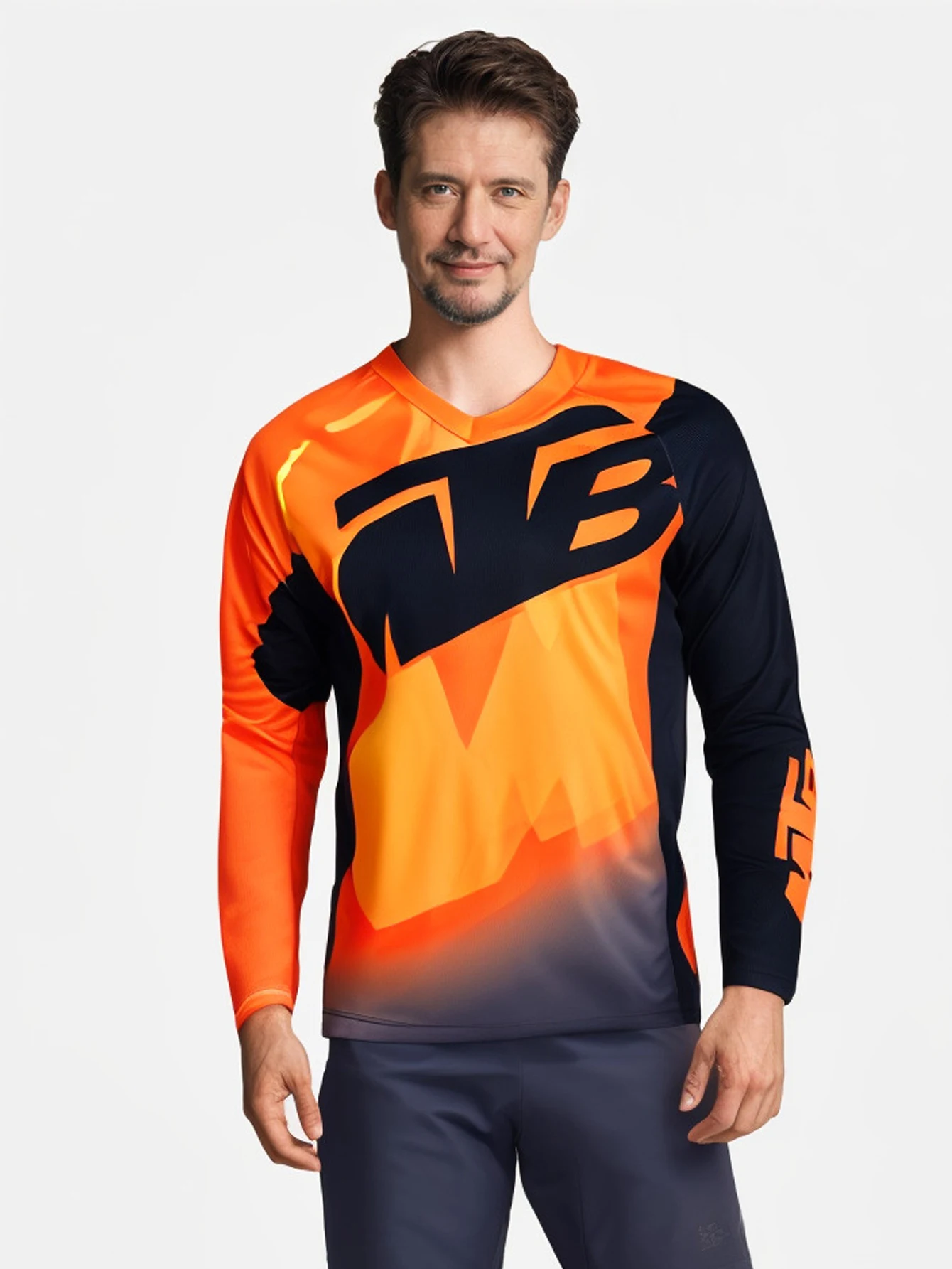 

Men's Cycling Jersey, Quick Dry, Moisture Wicking, Breathable Long Sleeves MTB Mountain Bike Shirt For Biking & Riding Sports