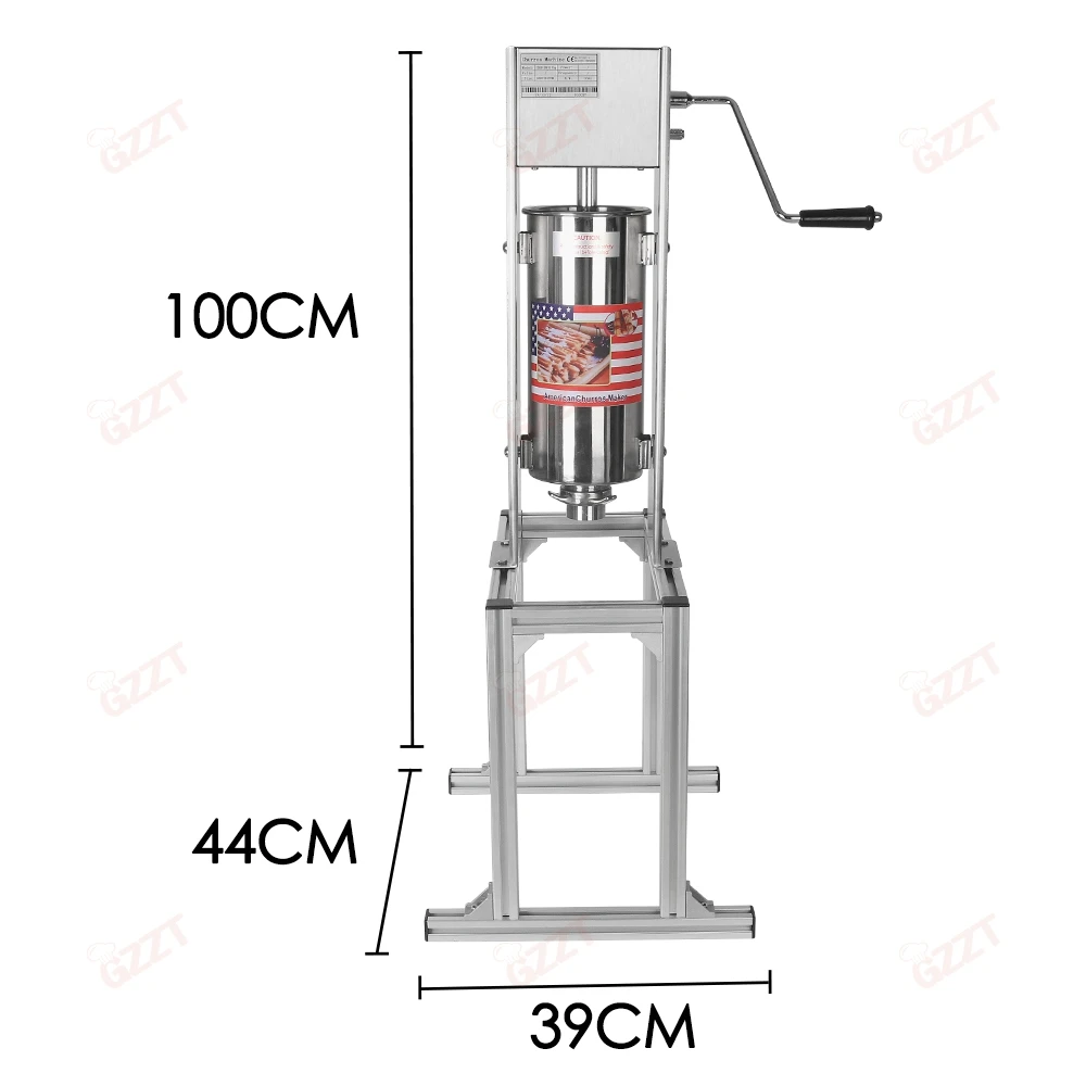 GZZT TV5L Spanish Churros 5L Maker Commercial Manual Churros Machine With 4 Nozzles Stainless Steel Heavy Duty