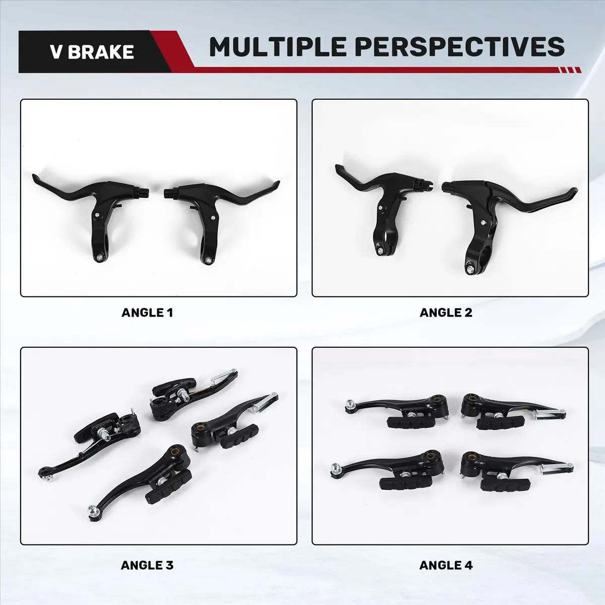 Sports Complete Mtb Bicycle Mountain Bike Set,V Brake + Outer Cables + Lever + Front&Rear Brake Cable Bike Brake Accessories