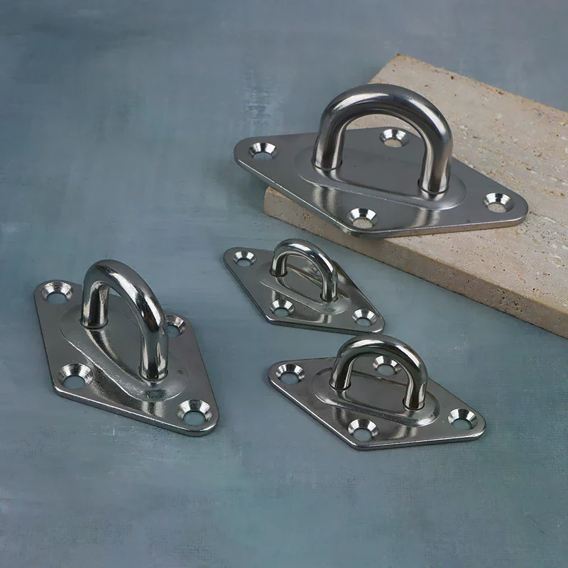 1pcs M5 M6 M8 M10 304Stainless Steel Ceiling Wall Mount Hook Heavy Duty Anchor Eye Plate For Boat Yoga Swing Hammocks