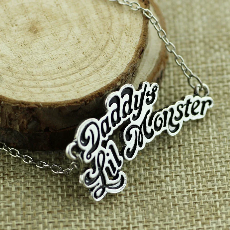 Suicide Squads Hq Necklaces Daddy's Lil Monste Pendant Logo Women Men Vintage Cosplay Birthday Party Gifts