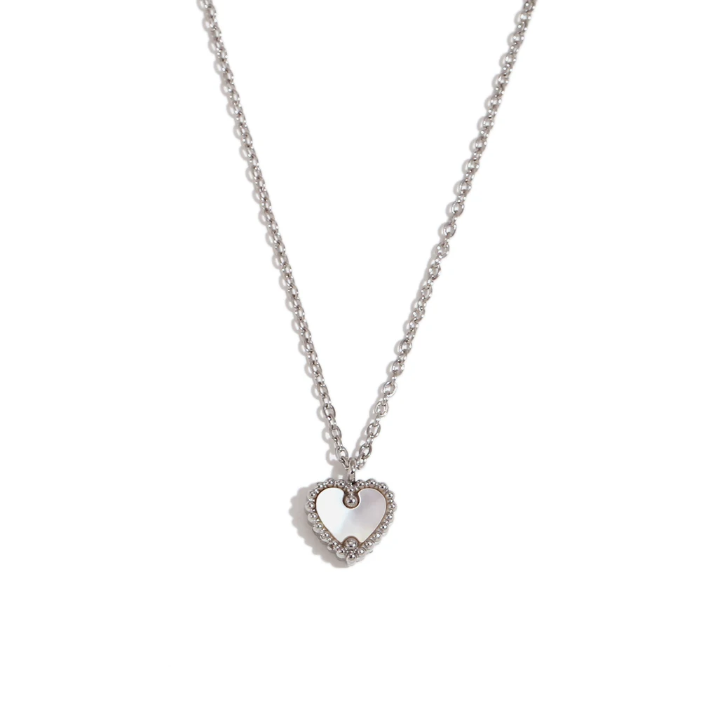 E.B.belle Single Shell Love Bracelet Necklace Set