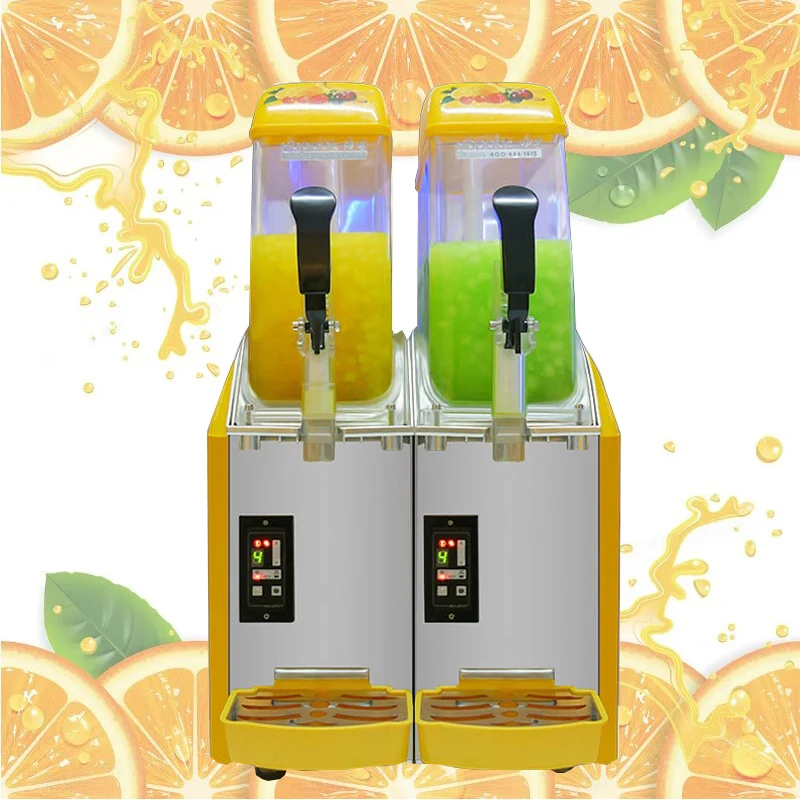 

Stainless steel intelligent control slush ice machine 2 flavor drink machines shaver slushy making slushee slushie