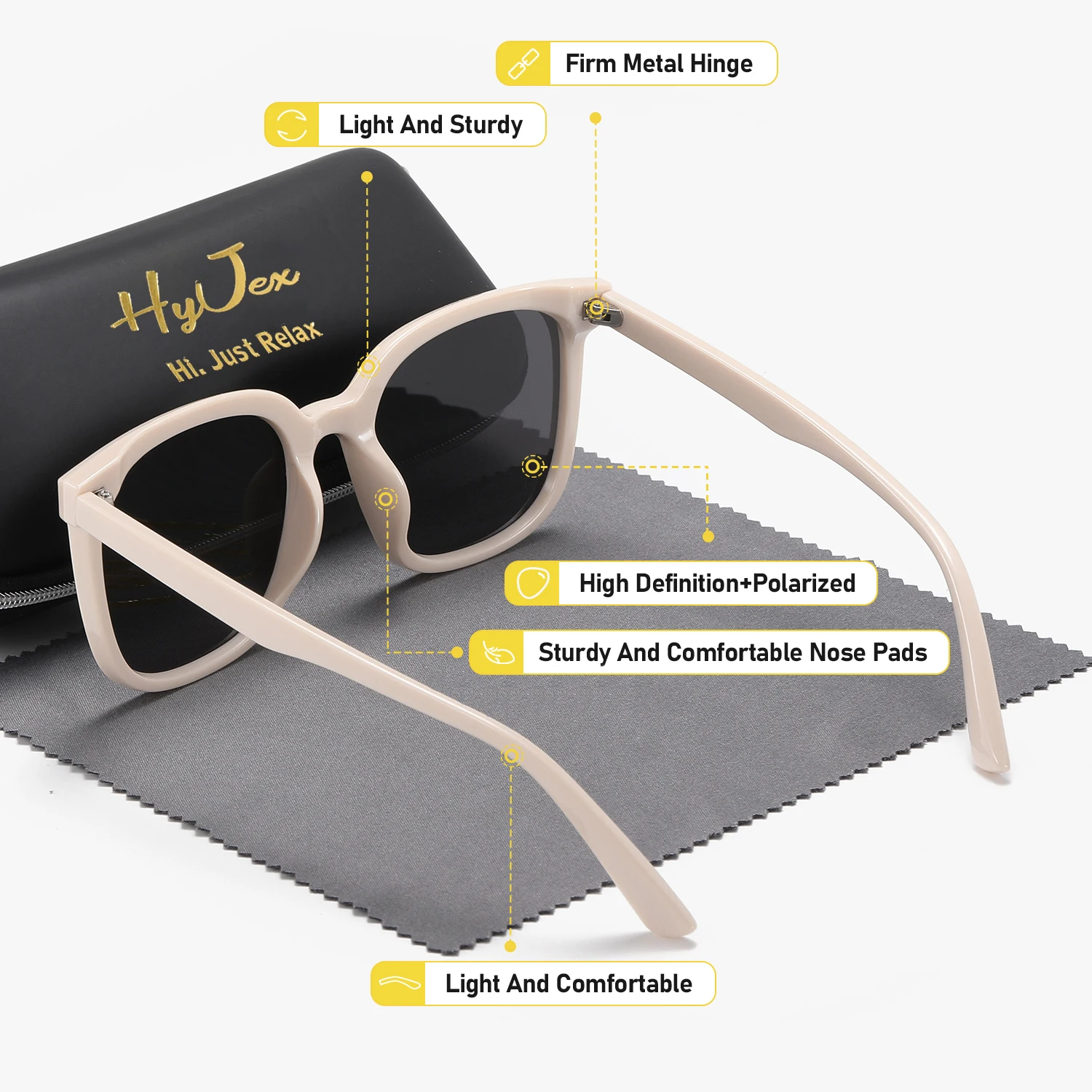 HyJex 1 Piece Unisex Modern Fashion Square Frame Sunglasses Enhance One's Temperament Full Frame Sunglasses UV400