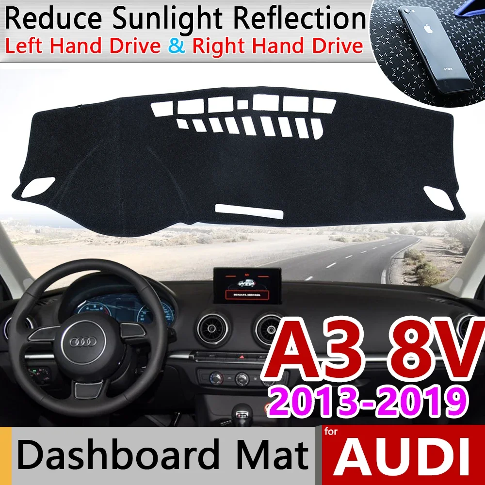 

for Audi A3 8V 2013 2014 2015 2016 2017 2018 2019 Anti-Slip Mat Dashboard Cover Pad Sun Shade Dashmat Carpet Accessories S-line