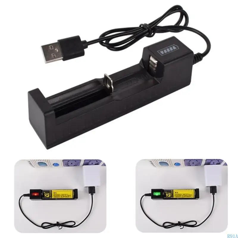 Caricatore USB R91A batterie litio universali per adattatore ricarica intelligente per 4.2 V 18650 18490 Batterie agli