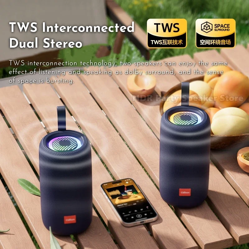 Altavoces Bluetooth inalámbricos, portátiles, Audio para exteriores, impermeables, batería de larga duración, coche, Camping, subwoofer de sobrepeso de alta calidad