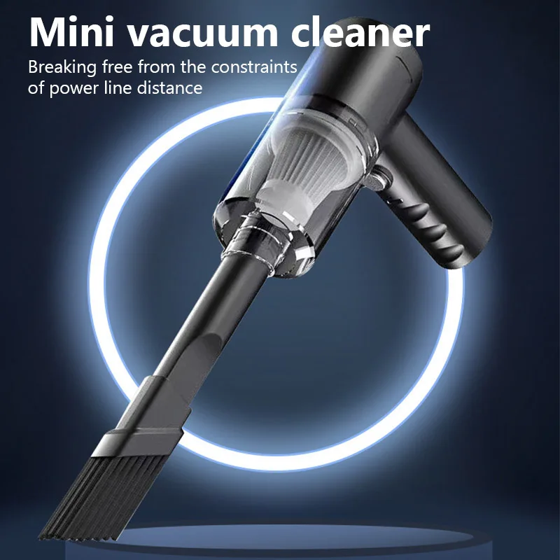 Wireless Handheld Vacuum Cleaner Dual Use for Home and Car 120W High Power Powerful Vacuum Cleaner Black Portable Mini Hoovers