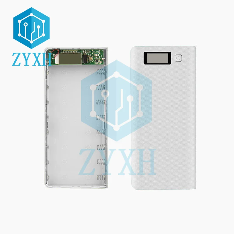 8*18650 Power Bank Case Battery Charger Box 5V 2.1A Dual USB Type C LED Digital Display 8x18650 Battery Shell Organize Holder