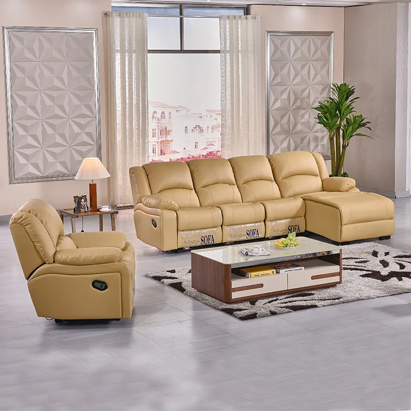 Leather sofa head layer cowhide head space intelligent module sofa modern simple living room electric multi-function combination