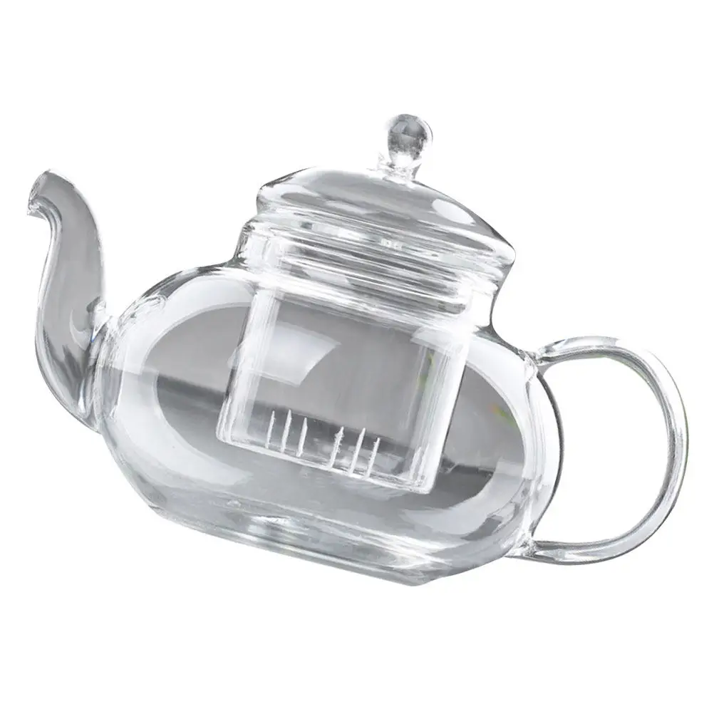 1Pcs 600Ml Borosilicate Boiled Teapot High Temperature Steam Pressure Balanced Steaming Tea Pot Glass Clear Tea Pot for Family