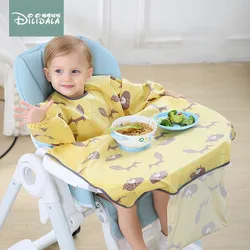 Baby Feeding Bibs Waterproof Toddler Autonomously Eat Bibs Cover For High Chair Long Sleeve Bib Coverall Easy to Clean baby item