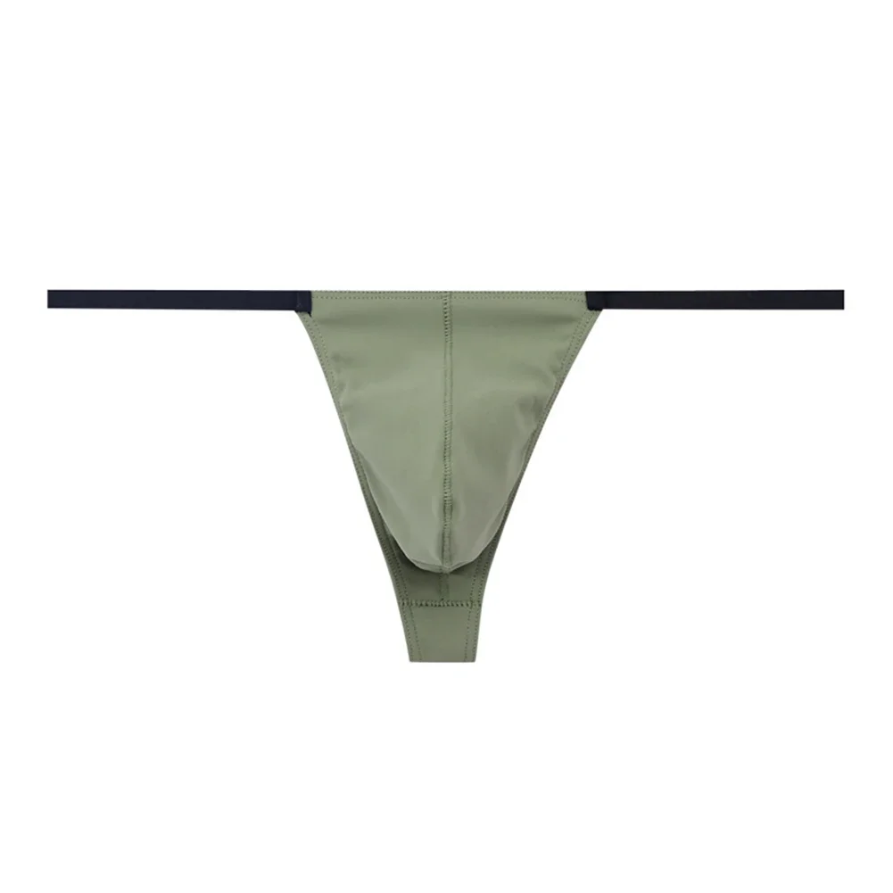 Bikini Men Sexy Mini G-String Low Rise T-Back Thongs Male Soft Lingerie Tiny Underpants U Pouch  Briefs Solid Stretch Underwear