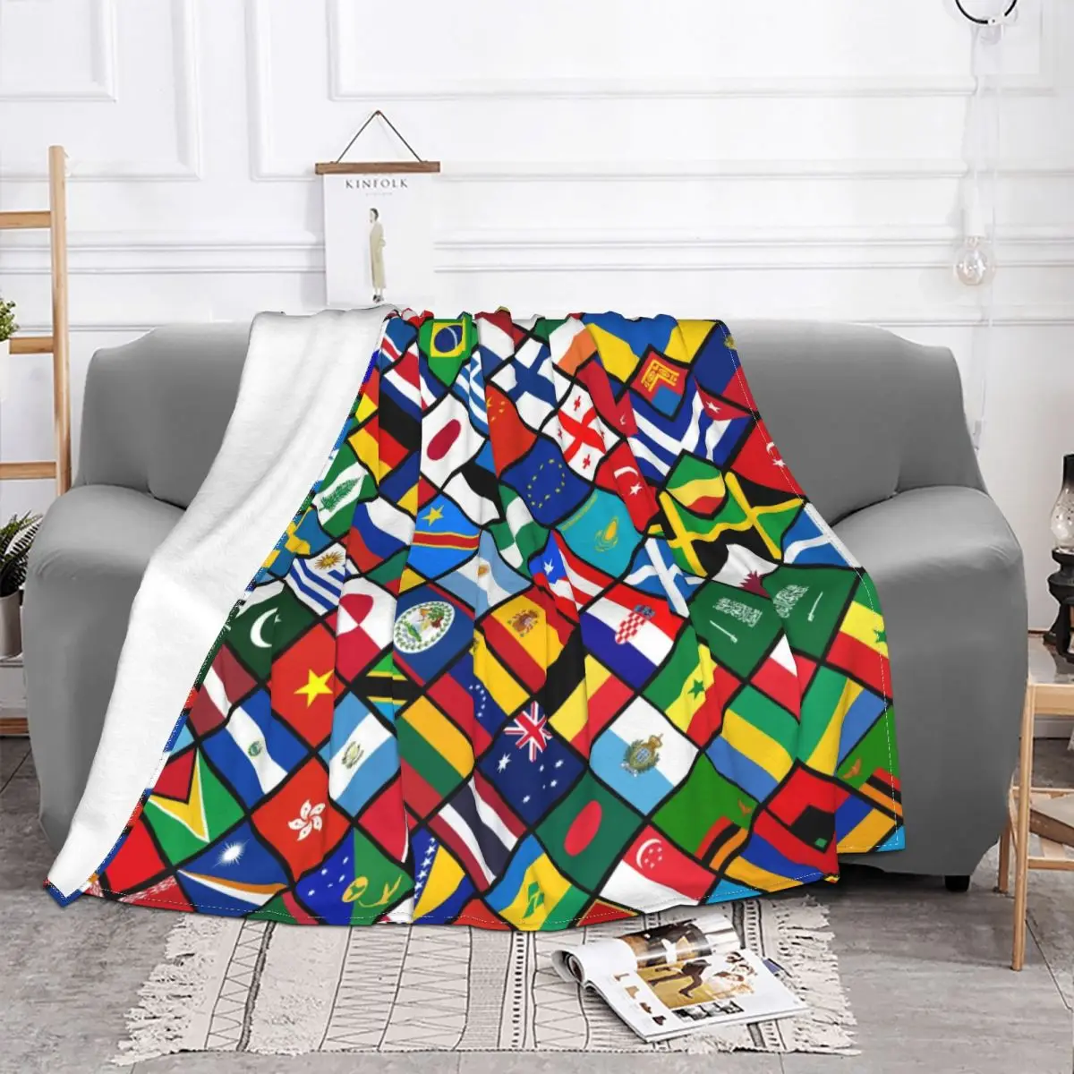 Flags Of The Countries Of The World Blanket Fleece Warm Flannel Informative Throw Blankets for Sofa Travel Bedding Bedspread