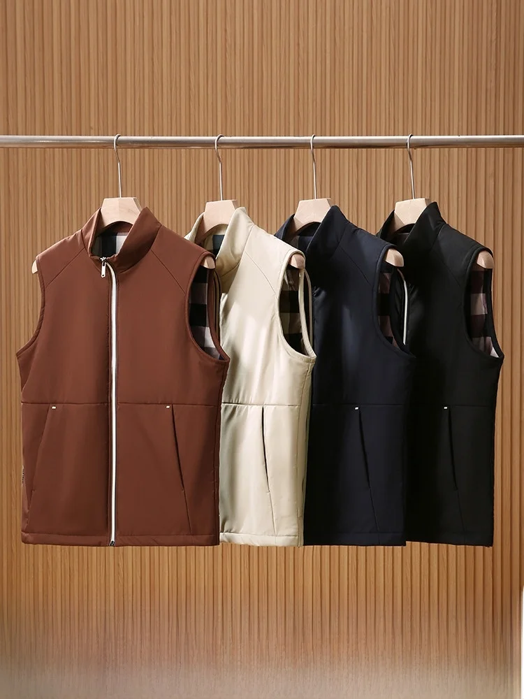 

Casual Svel Jaet for Men Busin Sle Off-oulder Vest Stand Fit Youth Trend Autumn Season