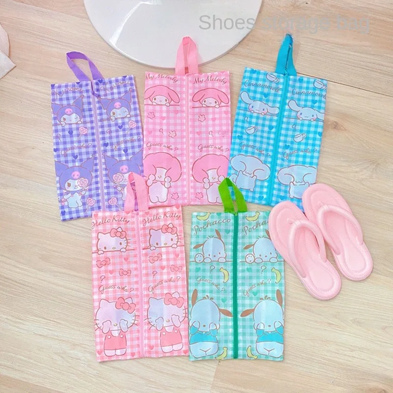 

Hello Kitty Y2K Sanrio Cinnamoroll My Melody Large Capacity Portable Shoe Bag Anime Convenient Storage Bag Travel Gift for Kid