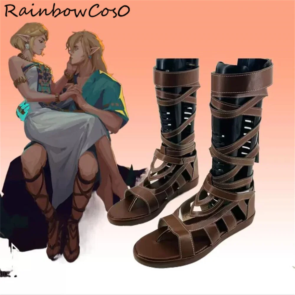 Link Cosplay scarpe stivali gioco Anime Party Halloween Chritmas RainbowCos0 W3949