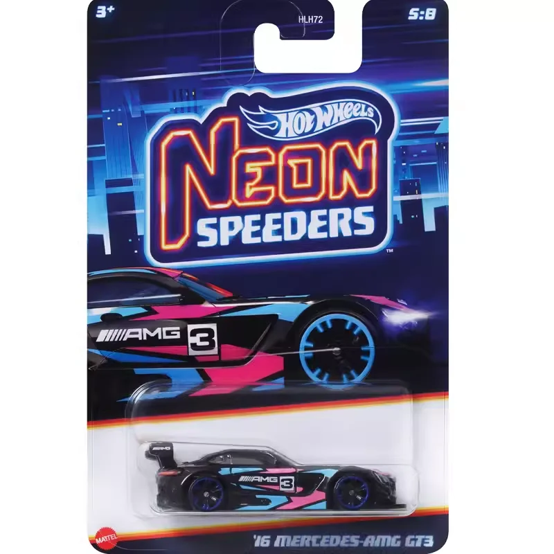 Hot Wheels-Speeders de neón para niño, juguete Original para Porsche 1/64, Ford mercedes-amg GT3, Cadillac, Dodge, Challenger, regalo, 911