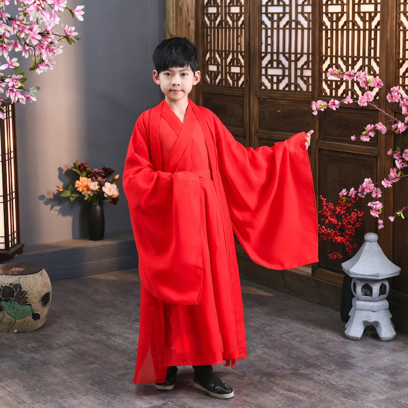 Yürüyor bebek Hanfu Boy çin elbisesi yaz sahne performansı Wuxia kostüm siyah peri antik Cosplay Photoshoot Robe parti