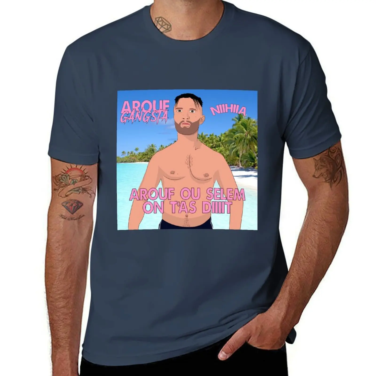 

AUROUF OU SELEM ON T'AS DIIIT TORSU NU T-Shirt Classic Basic Casual T-Shirt