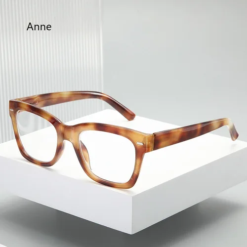 Imagen 2 del producto Gafas de lectura ultraligeras Vintage para hombre y mujer, monturas de gafas cuadradas para leer, montura de gafas negras y azules + 100 150