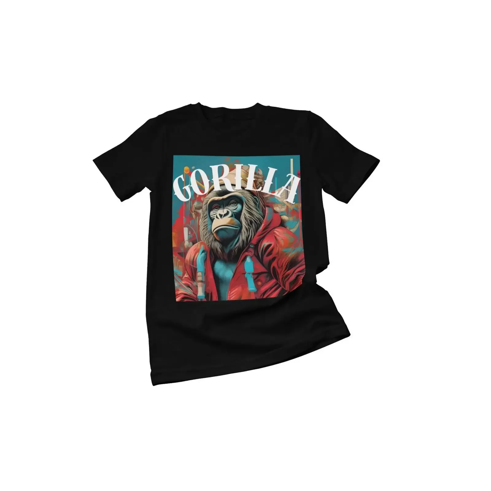Camiseta Gorilla Streetwear vintage lavada informal para hombre, ligeramente versátil, ropa de diseñador, suave y cómoda