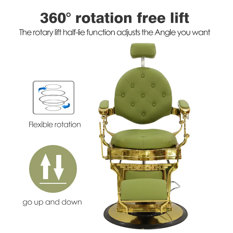 

Modern Vintage Antique Barber Chair for Hair Salon Hydraulic Height Adjustable Hair Cutting Styling Seat for Barber Shop