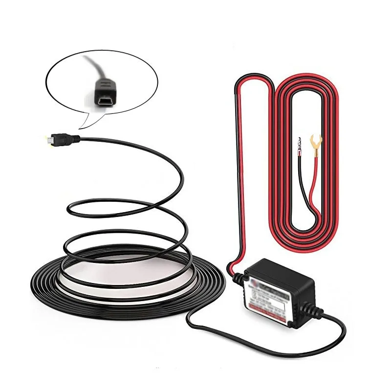 24V‑to‑5V Dash Cam Hardwire Cable Hidden Wire for Parking Surveillance Recorder Power Supply Line