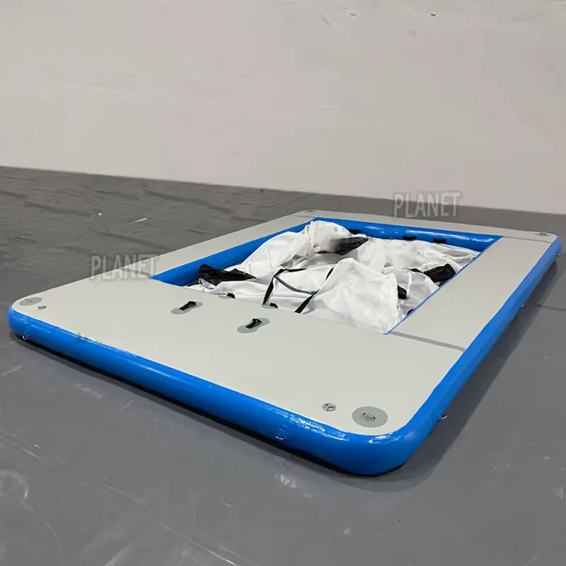 Custom Inflatable Floating Dock Platform for Yacht Ocean Swimming Pool Portable Water Mat with Mesh Floor Large Size Portable