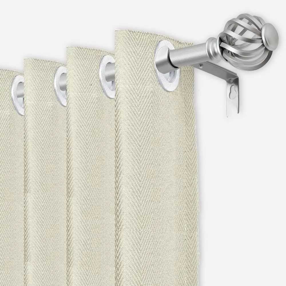 Silver Decorative Curtain Rods, 28 to 48 Inch, Small Curtain Rod for Bedroom, Living Room, Kitchen