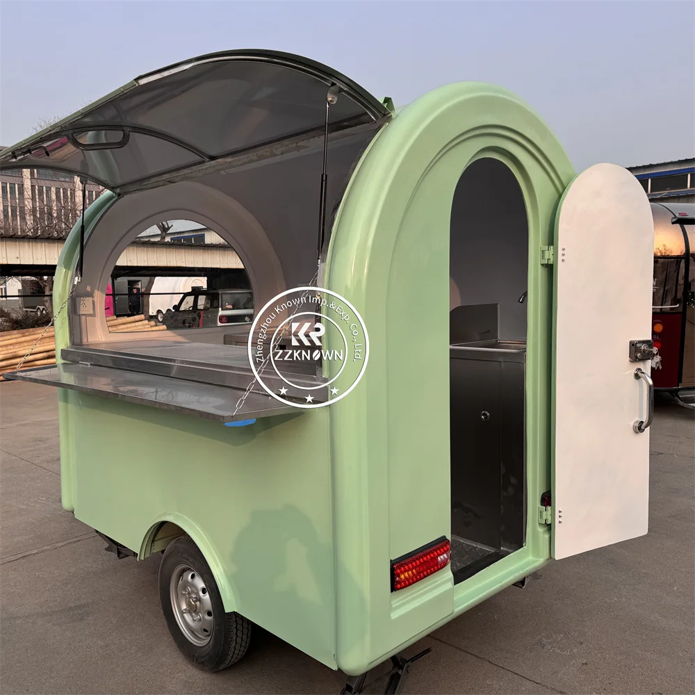 

Custom BBQ Pizza Coffee Trailer Mobile Fast Food Truck With Full Kitchen Equipped Food Trailer Ice Cream Truck For Sale