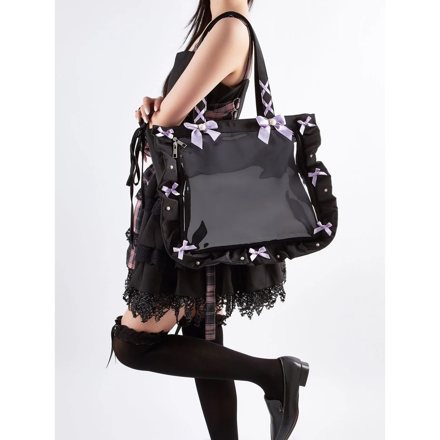 

Designer Lady Bag Itabag Transparent Bag Bow Jk Japanese Style Tote Bag Lolita Y2K Accessories Shoulder Bag Ladies Diagonal Hang