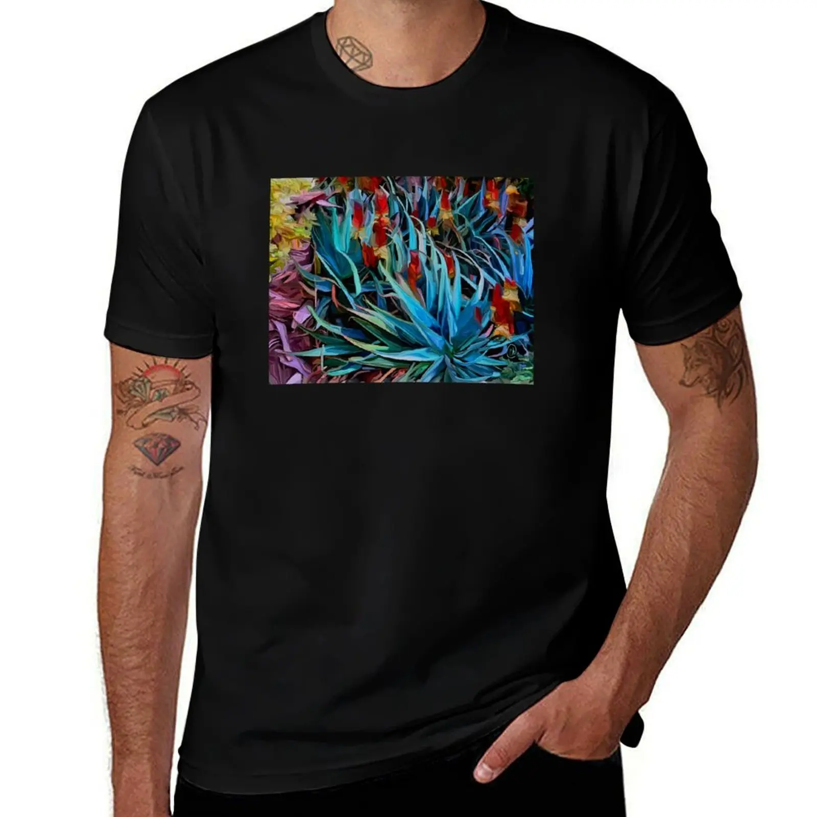

Aloe Vera Dreams with Fiery Blooms T-Shirt shirts graphic tee valentines boutique clothes Personalized t-shirt men t shirts
