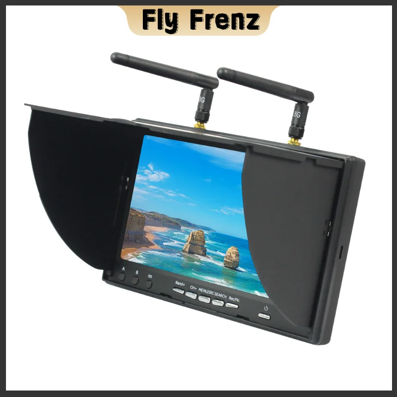 5.8G FPV DVR LS5802D 7 Inch Monitor LCD Screen 5802D Build-in Dual Receiver and Battery 800*480 For RC FPV Drone Quadcopter