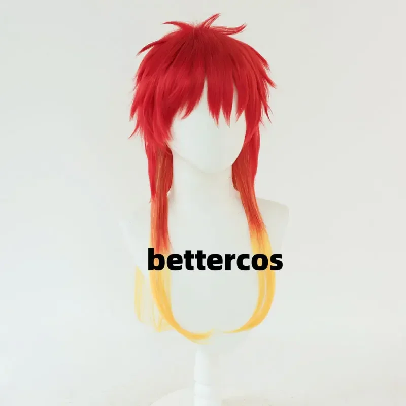 Chika Takiishi Cosplay Wig Anime WIND BREAKER Red Gradient Yellow Hair Heat-resistant Fiber Hair Wig Cap Halloween