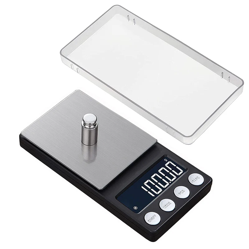 Portable Digital Milligram Scale, 0.01g Precision LCD, Gold Diamond Weighing Balance, Stainless Steel Pocket Mini Scales