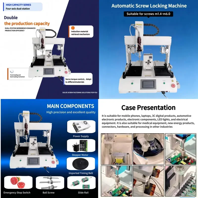 Factory Direct Sale Four-Axis Suction-Type Automatic Screw Locking Machine with CE Certification