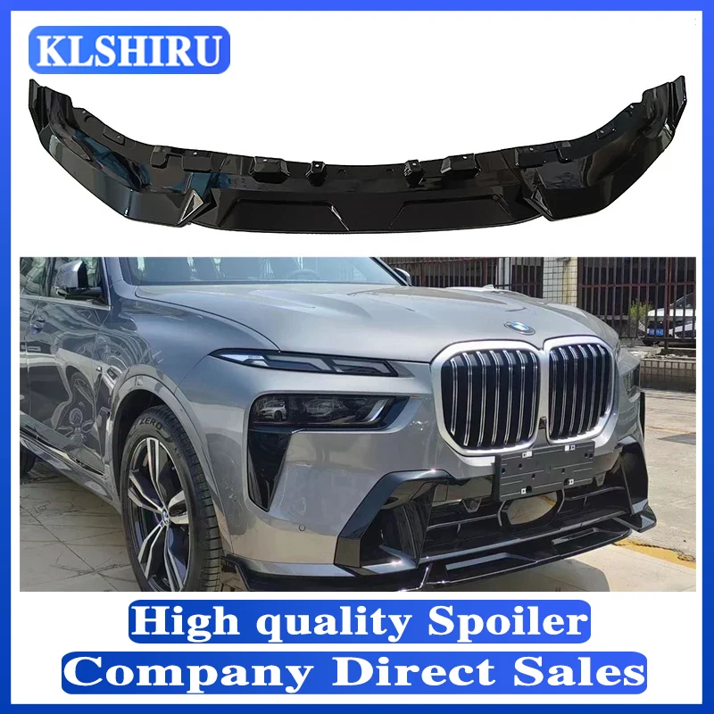 ABS Three section Front Bumper Lip Spoiler Body Kits for BMW X7 G07 LCI Sport 2023+ Front Bumper Lip Chin Extension