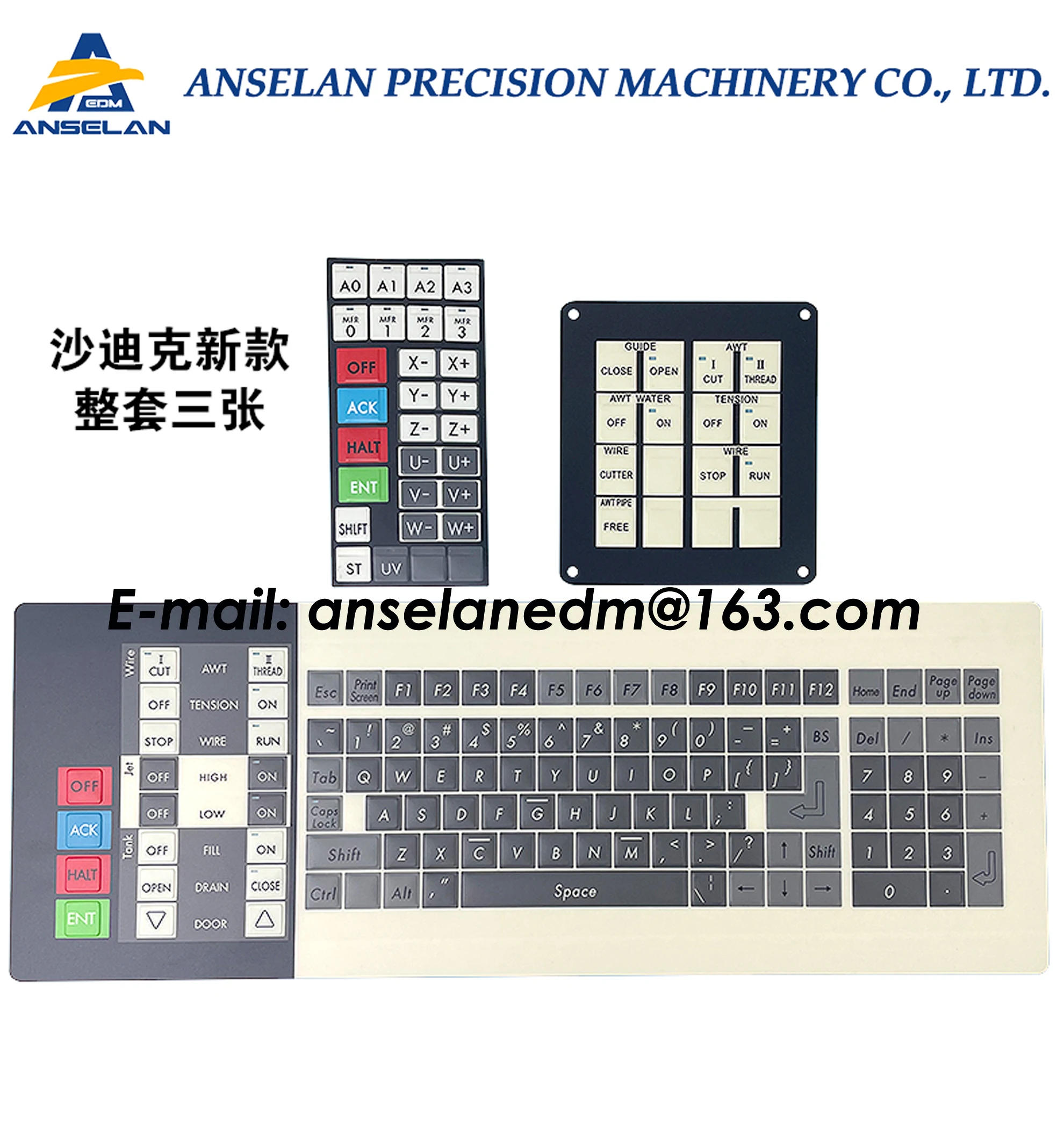 

(3pcs/set) new type AD,AG Keyboard Panel Set for S odick wire edm machines, EDM Keypad sticker set AG400,AD360