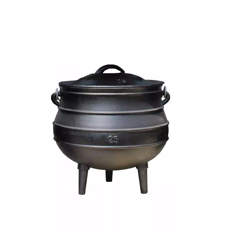 70L Big Cast Iron Three Legs South Africa Potjiekos Stew Pot 25#