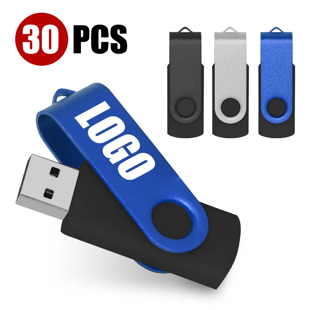 Memoria USB 2,0 de Metal, PenDrive de alta velocidad, 32GB, 64GB, 128GB, 30 unidades por lote