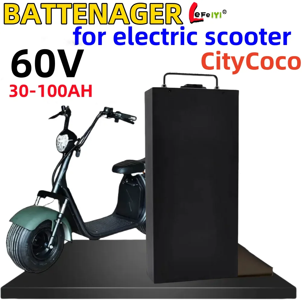 Harley Citycoco 60v 100Ah Electric Motorcycle Waterproof 18650 Lithium Battery Suitable for CityCoco Electric Scooter Battery